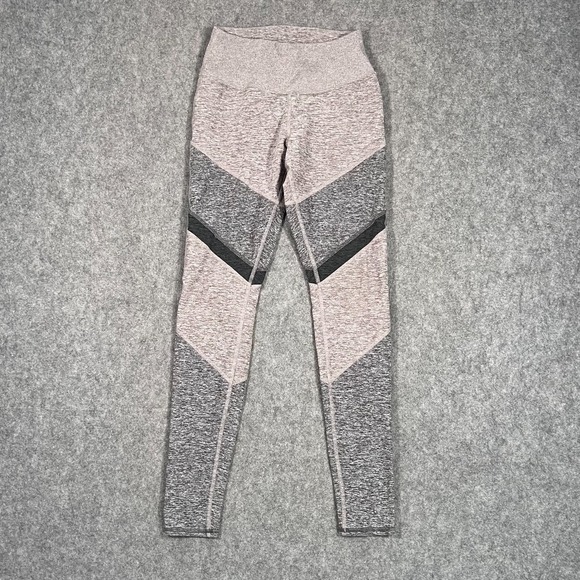 Aloha Island Pants - Alo Yoga Heathered Gray Beige Alosoft Sheila Leggings Women's Size Small